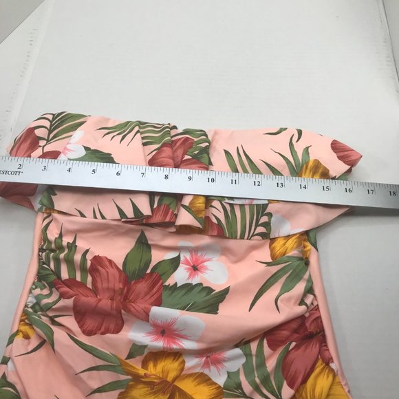 Kona Sol Women's Size Medium 8-10 One Piece Floral Swimsuit With Straps New - Picture 8 of 14